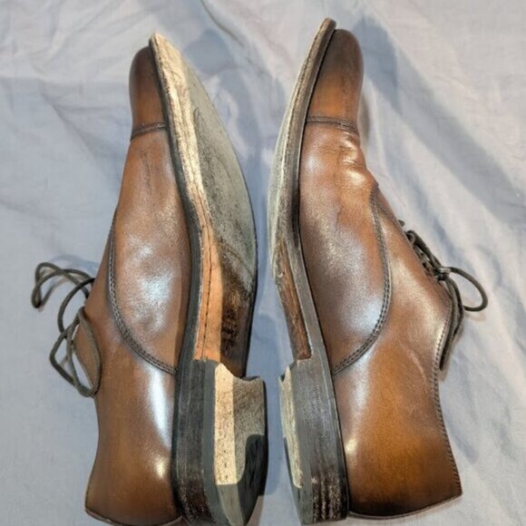 Antonio Maurizi Brown Leather Oxford Derby Shoes Men Size 40 Custom Grade - Picture 7 of 9